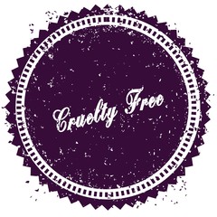 Purple CRUELTY FREE distressed stamp