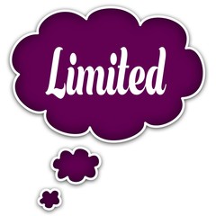 LIMITED on magenta thought cloud.