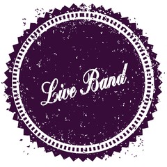 Fototapeta na wymiar Purple LIVE BAND distressed stamp