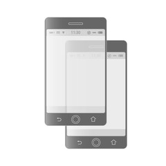 Smartphone in gray on a white background