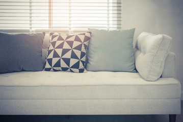 modern living room with set of pillows