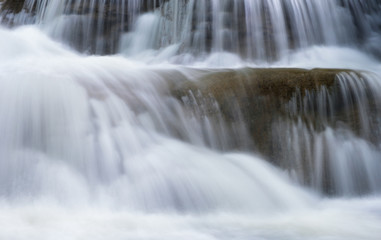 Waterfall flowing on limestone