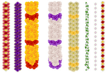 Vertical flower garland for indian holiday ugadi and wedding © orensila