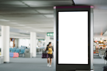 blank advertising billboard at airport.