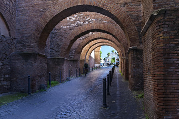 Archaeological area under the  Basilica dei Santi Giovanni e Paolo in Rome, Italy