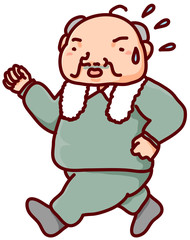 ウオーキングをするおじさん