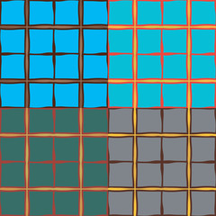 Set of four geometric seamless patterns