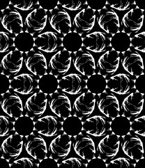 Kaleidoscope  pattern vector.  Psychedelic design element for wallpaper, scrapbooking, fabric. Monochrome background.
