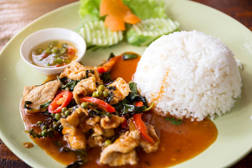 Pork rice Black pepper, thai food,
