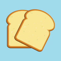 Breakfast concept toast. Slices of toast. Flat design style. Vector illustration