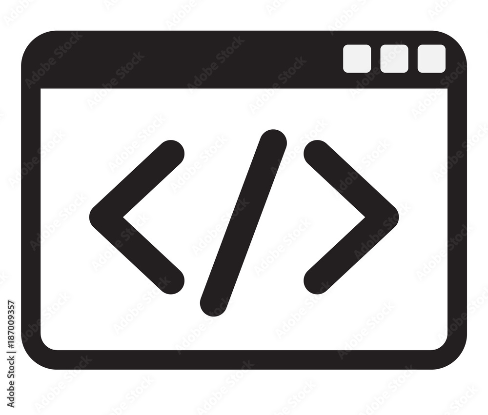 Poster code icon on white background. code icon sign. flat style.