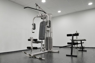 sports simulators in an empty gym