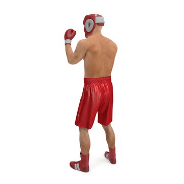 Male boxer on white. 3D illustration
