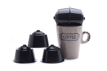 isolated capsules coffee