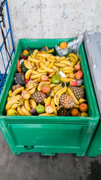 Lebensmittel  Obst Abfälle im Supermarkt
