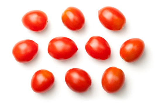 Pepper Cherry Tomatoes Isolated on White Background