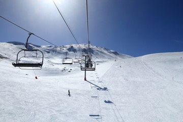 Fototapeta na wymiar French Alps skiing