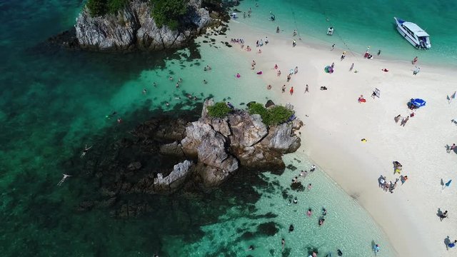 Aerial of beautiful Khai Nok Island in Phuket, Thailand