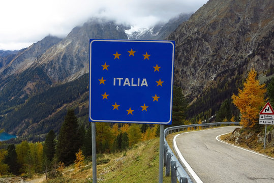 Italien Grenzschild
