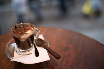 Coffee specialty served on a bistro table