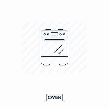 Oven outline icon isolated