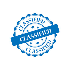 Classified blue stamp illustration