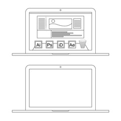 Laptop device computer, design