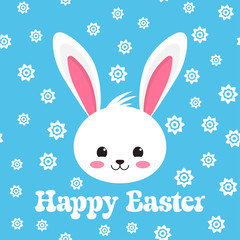 Happy Easter rabbit, white cute Bunny