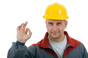 Man with construction helmet