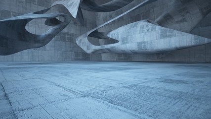 Empty dark abstract concrete smooth interior . Architectural background. 3D illustration and rendering
