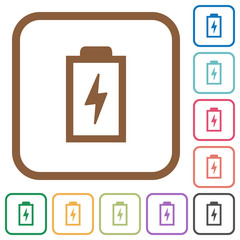 Battery with energy symbol simple icons