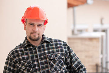 Man with construction helmet