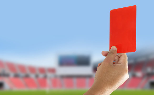 The referee showed a red card in the field