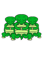 team crew 3 freunde schlafen meditieren ausruhen beten schildkröte süß niedlich comic cartoon clipart