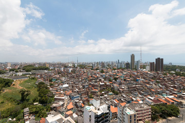 Aerial view of the favela of Calabar in Salvador Bahia