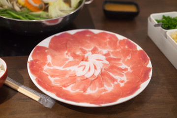 Pork slice set for Shabu and Sukiyaki Japanese style