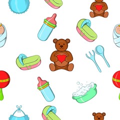 Things for baby pattern, cartoon style