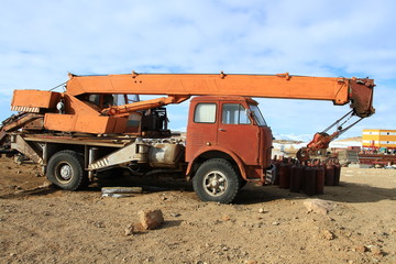 Rusty machinery in Antarctica