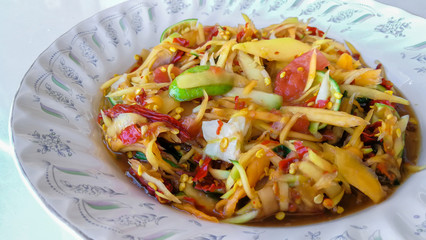 Thai Food, Papaya, Salad, Carrot, Chili