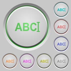 Typing text with cursor push buttons