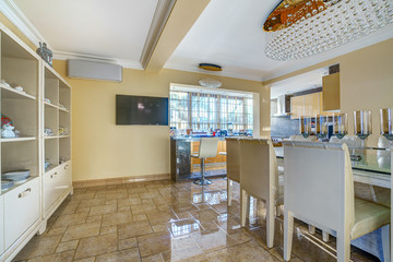 Interior of a kitchen in a villa