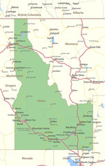 Fototapeta premium Idaho-US-States-VectorMap-A
