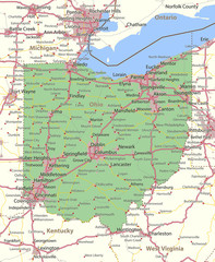 Ohio-US-States-VectorMap-A - obrazy, fototapety, plakaty