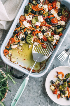 Food: Grilled herbed vegetables with feta cheese