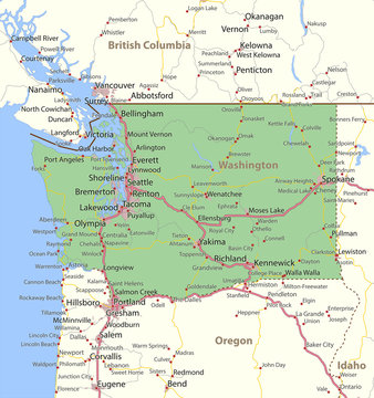 Washington-US-States-VectorMap-A