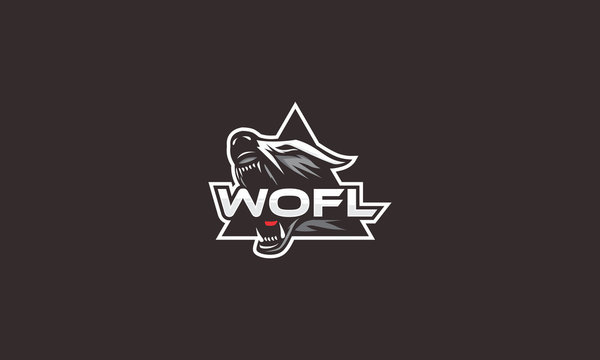 wolves, dogs, ferocious, biting, pouncing, staring, emblem symbol icon vector logo