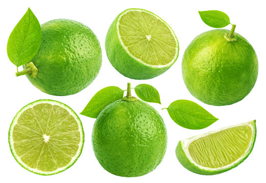Lime isolated on white background. Collection