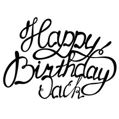 Happy birthday Jack name lettering