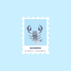 Scorpio Horoscope Set  Cute Illustration of Zodiac Signs in Cartoon Flat Style Vector