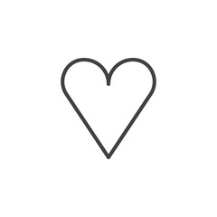 Heart line icon, outline vector sign, linear style pictogram isolated on white. Favorite love symbol, logo illustration. Editable stroke